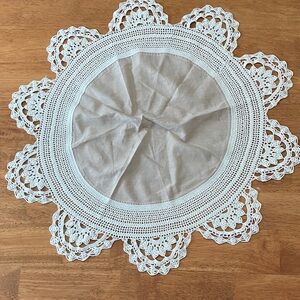 Vintage Doily with Crocheted Border